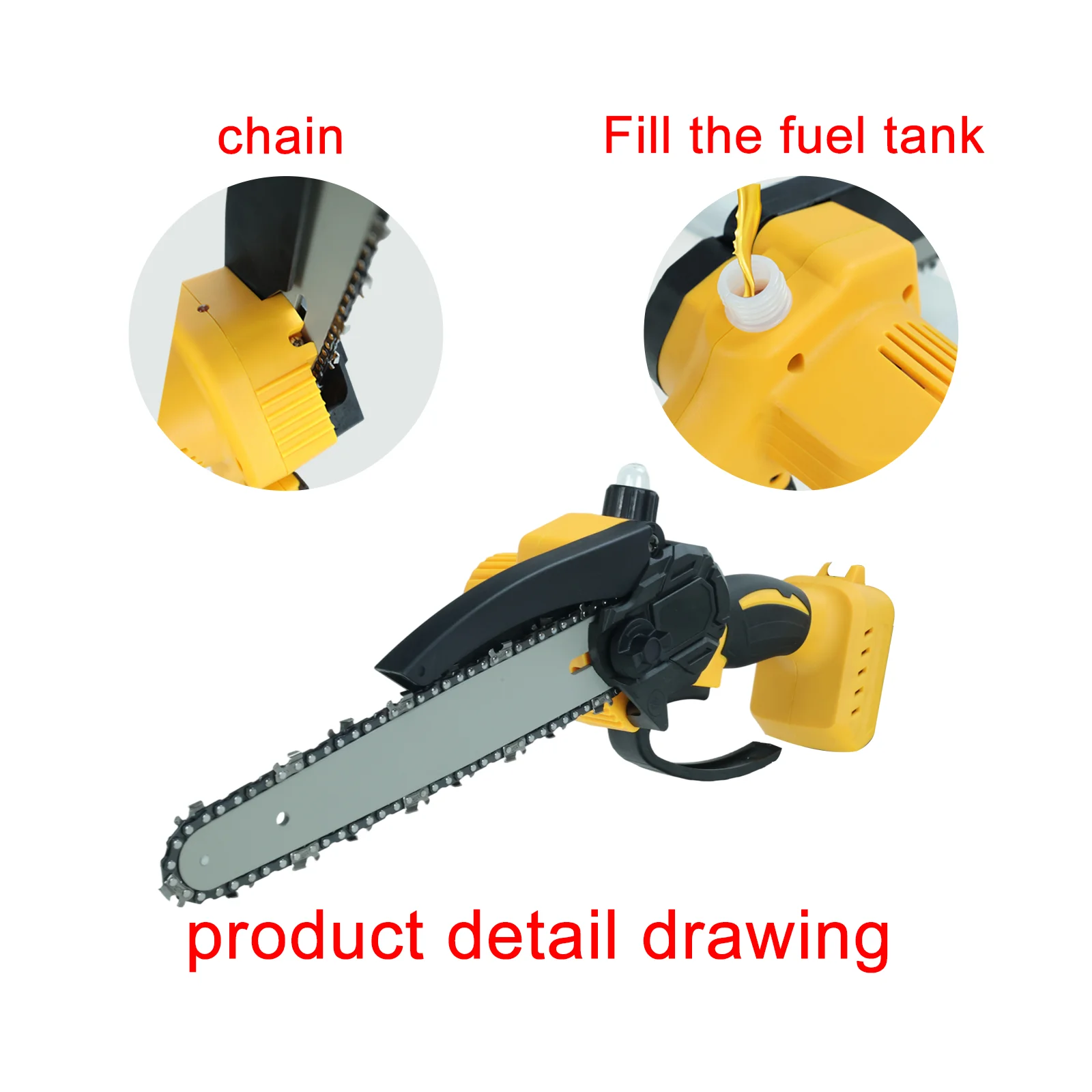 8 بوصة فرش سلسلة المنشار منشار كهربائي يده المحمولة قطع الأشجار الخشبية حديقة تشذيب الخشب أداة السلطة لبطارية ديوالت 20 فولت