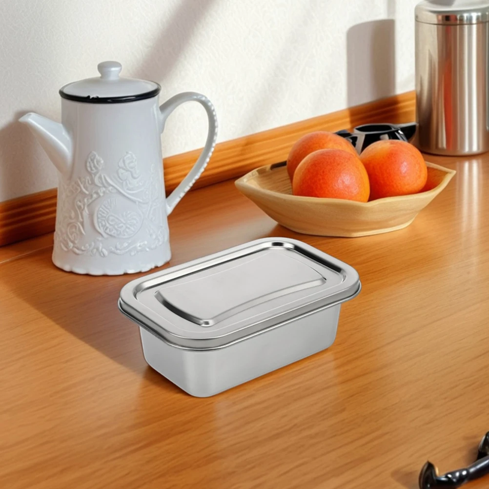 

Ice Cream Box Food Storage Containers Stainless Steel Freezer Bin Metal Lunch Tub Small Size Keeps Fresh Homemade Treats