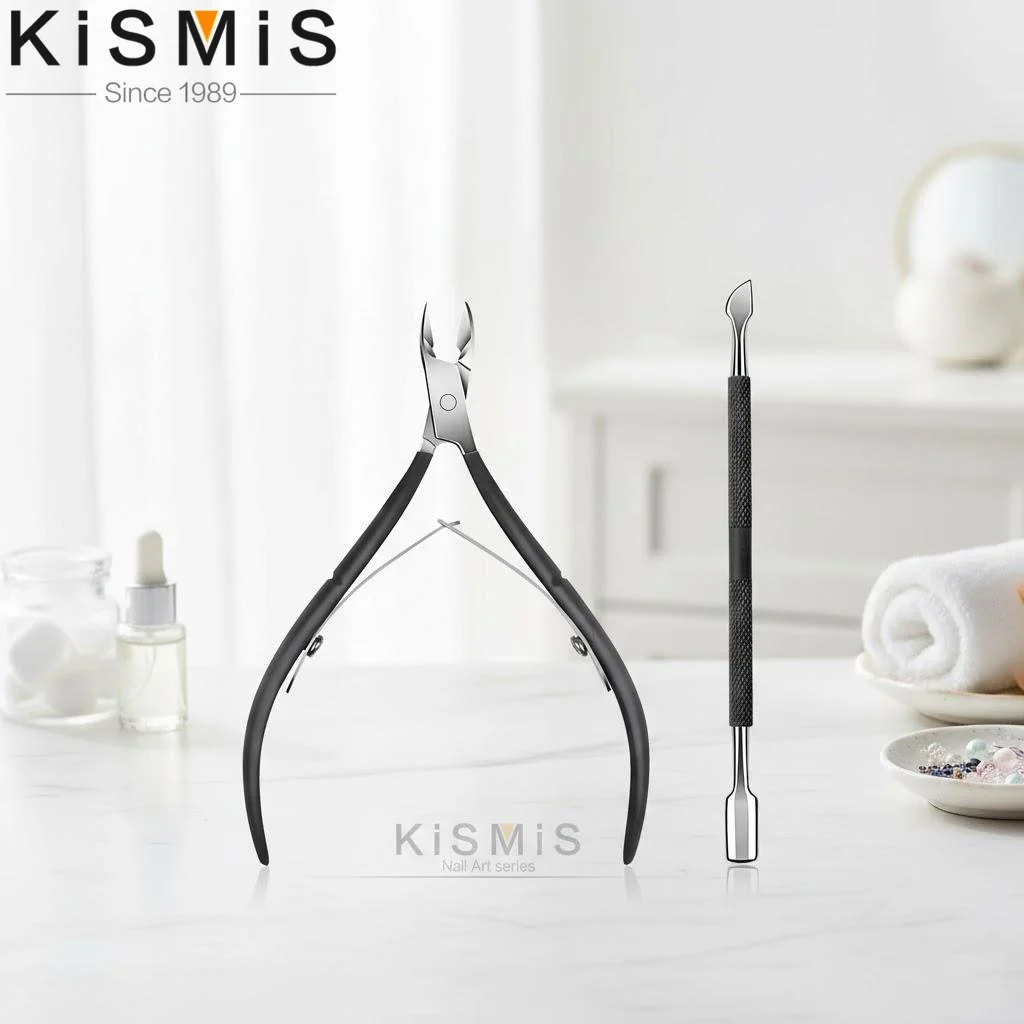 

Набор из 2 профессиональных инструментов для удаления кутикулы: кусачки и пушер из нержавеющей стали, набор для маникюра и ухода за ногтями