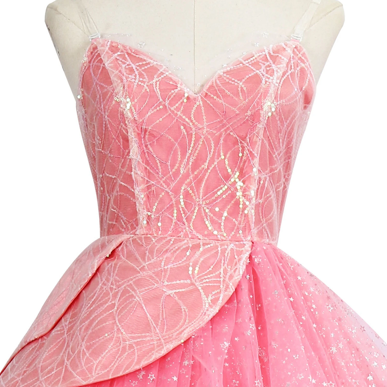 위키드 글린다 코스프레 코스튬 변장, 성인 여성 핑크 원피스 역할극 드레스, 판타지 복장, 할로윈 크리스마스 세트