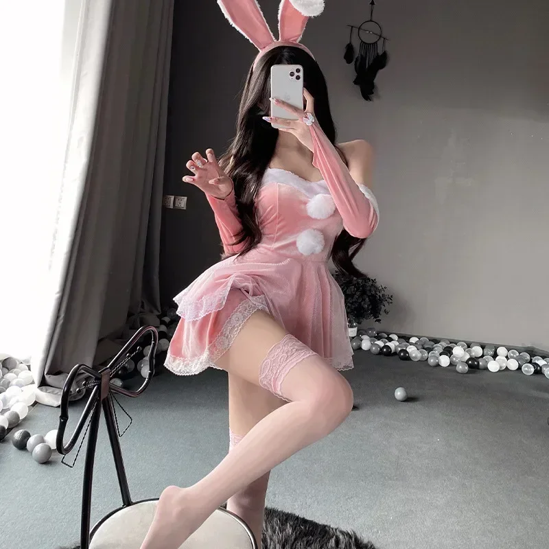 Sexy Christmas Outfit Cosplay Erotic Lingerie Sexy Gift Pornographic Adult Sex Intimate Set New Year\'s Clothing Bunny Girl