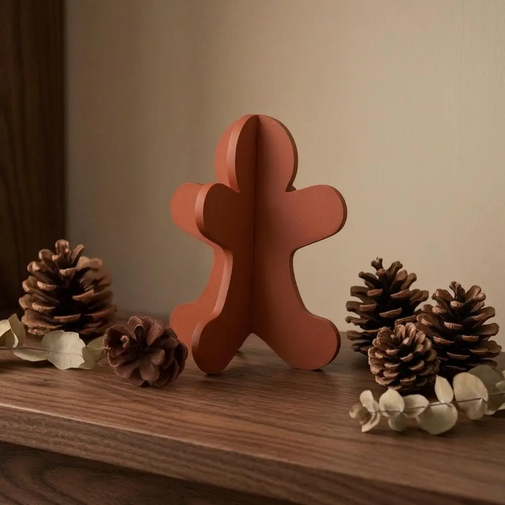 Christmas Gingerbread Man Ornaments 3d Printed Desktop Decor 3d Printed Gingerbread Man Ornament Modern Tabletop for Home