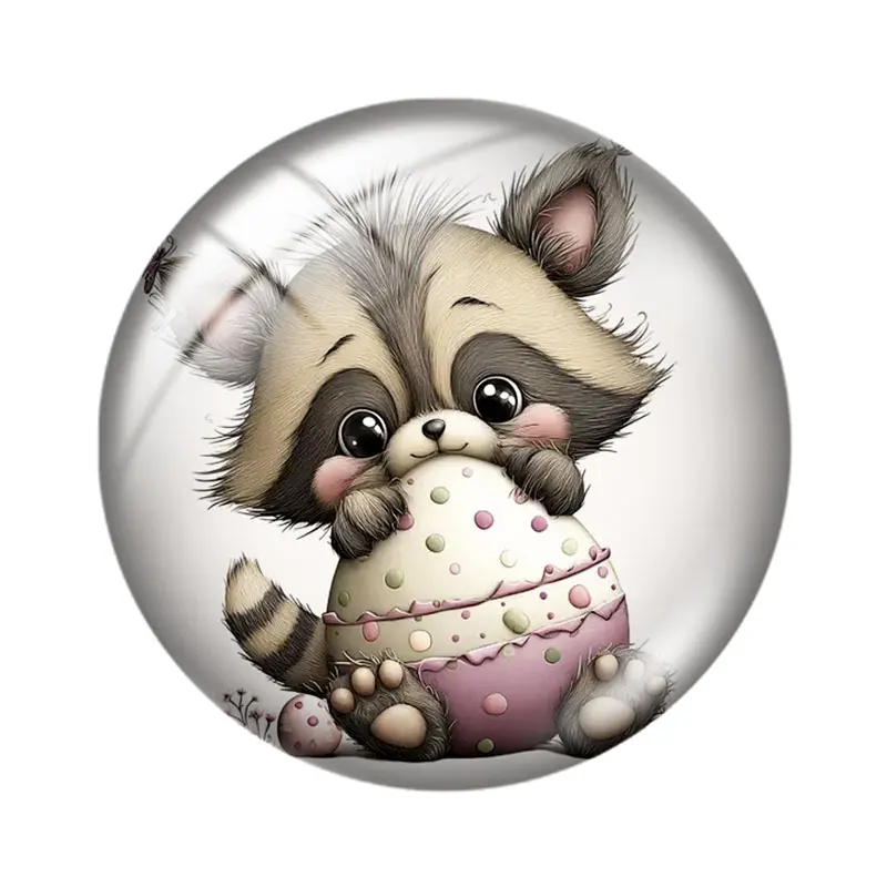 Quirky Easter Bunny 12/18/20/25mm glass cabochon  bracelet pendant rings for jewelry demo earrings back Making findings