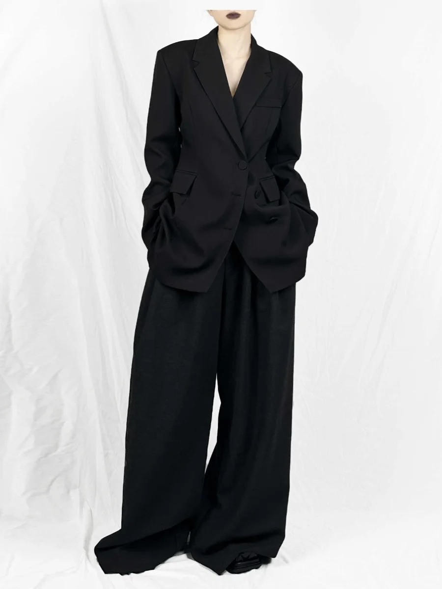 

Casual Tailored Jaet Waist-Cinching Long Sve Women's Faion Autumn Collection 2024 Ele Simple Color