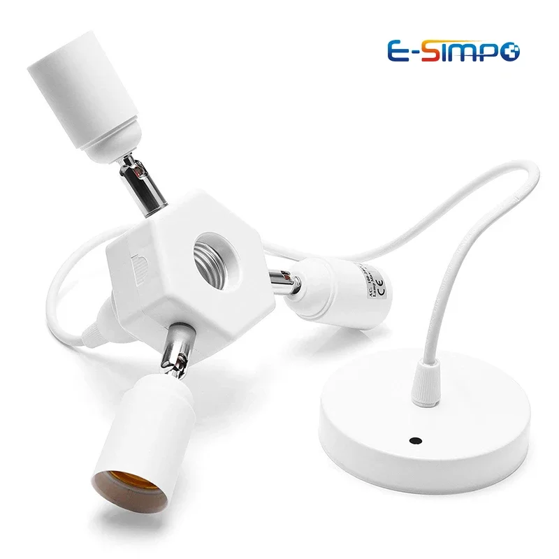 Imagem -06 - Edison Parafuso Cfl Lâmpada Led Adaptador Base Bulb Anti-flame Pbt Pingente Montagem no Teto Tomada de Luz Extensor Splitter E27 E26