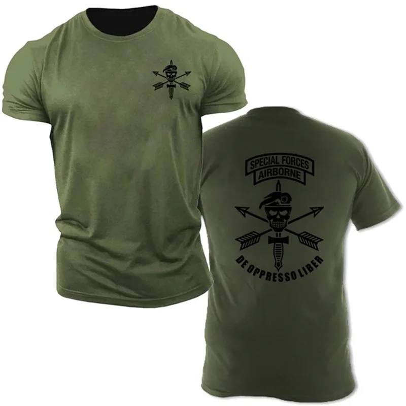 New Army Special Forces Airborne T-Shirt Customize Pluz Size 5XL 6XL T Shirt Tee Shirt US Military Army Skull Green Beret Tshirt