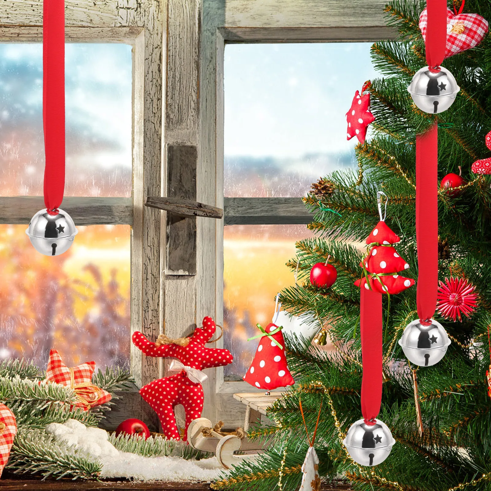 

9Pcs Christmas Tree Bells Hanging Ornaments Small Bell Decorative Xmas Pendants Festive Holiday Home Decor Xmas Tree Ornament