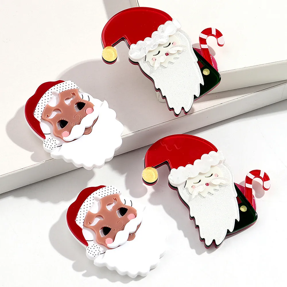 

Cute Santa Claus Acrylic Brooches for Women New Cartoon Christmas Father Figure Badges Pins Clothes Jewelry Accessories Gifts