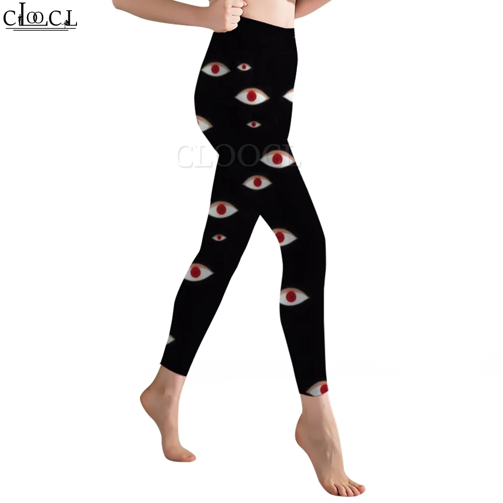 CLOOCL moda Sexy mujer Legging rojo pupila ojo gráficos 3D impreso pantalones para entrenamiento de gimnasia femenina pantalones para correr al aire libre