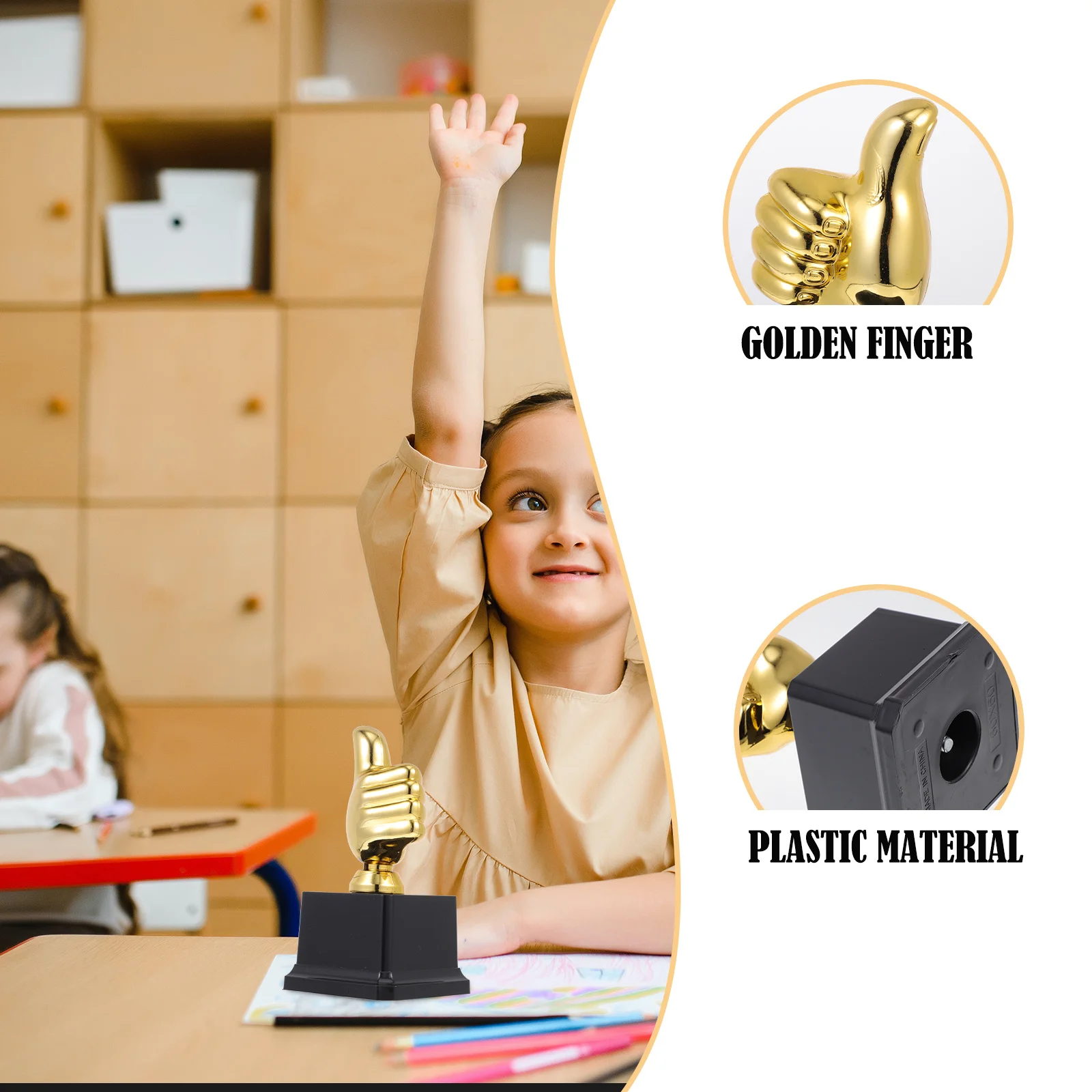 الأطفال الإبهام الكأس البلاستيك جائزة تشجيع ديكور المنزل سطح المكتب هدية الكأس البلاستيك مكافأة سطح المكتب ديكور #3