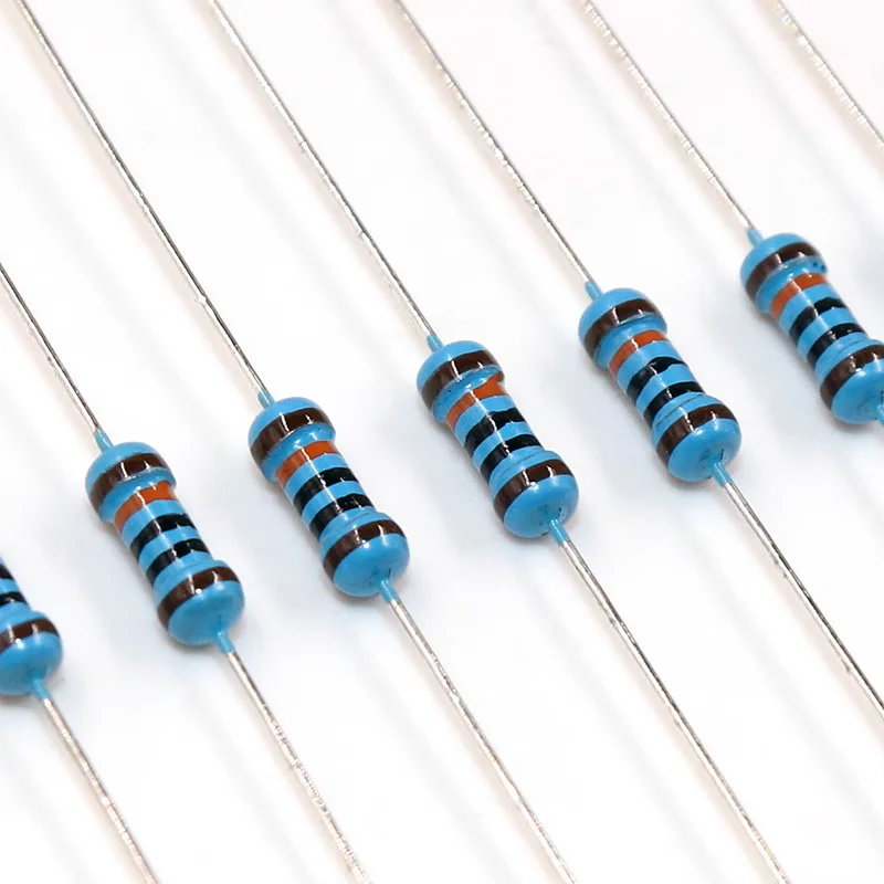 5000PCS/LOT 1/4W 0R-22M 1% Metal Film Resistor 0.25W 0 2.2 10 100 150 220 270 330 470 Ohm 1K 2.2K 4.7K 10K 47K 100K 470K 1M