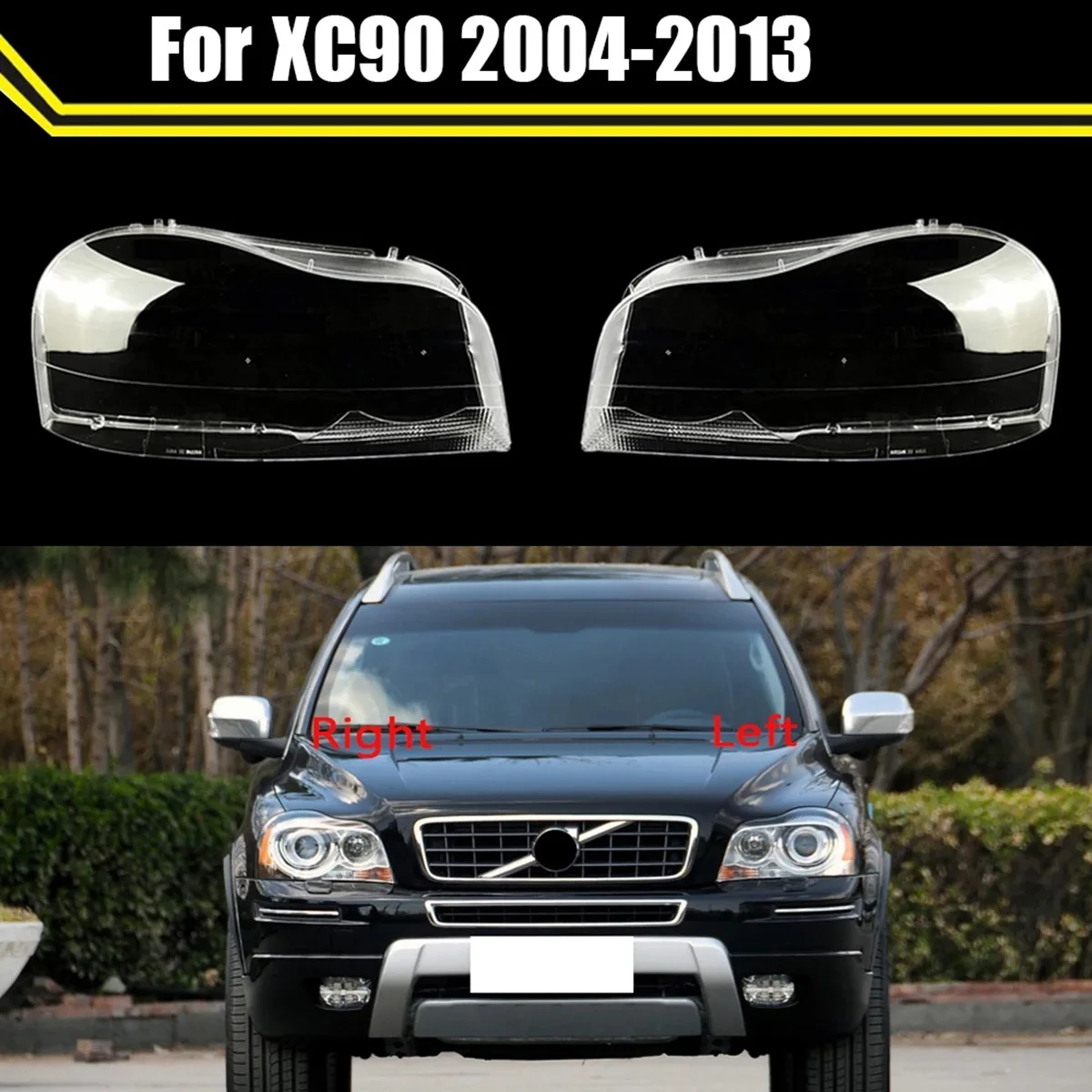 Evo,xc90,2004-2013用の透明なカーライトカバー