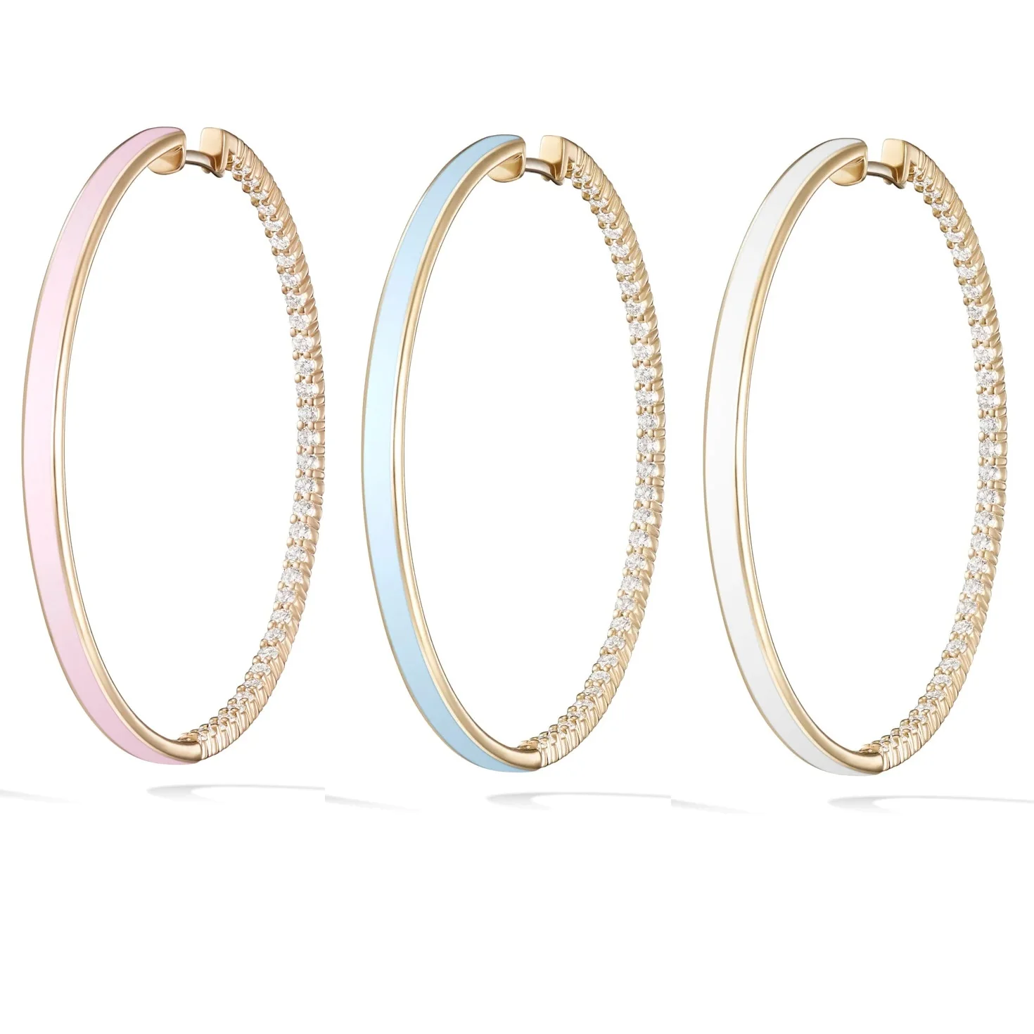 20MM 40MM Two Sized Pastel Enamel Colorful Women Jewelry High Quality Wholesale Classic Geometric Round Hoop Earring