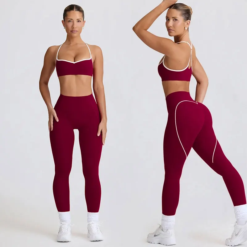 

Спортивный бюстгальтер Color Blo и комплект штанов для йоги с высокой талией, дышащая женская одежда для фитнеса, костюм для йоги Sl
