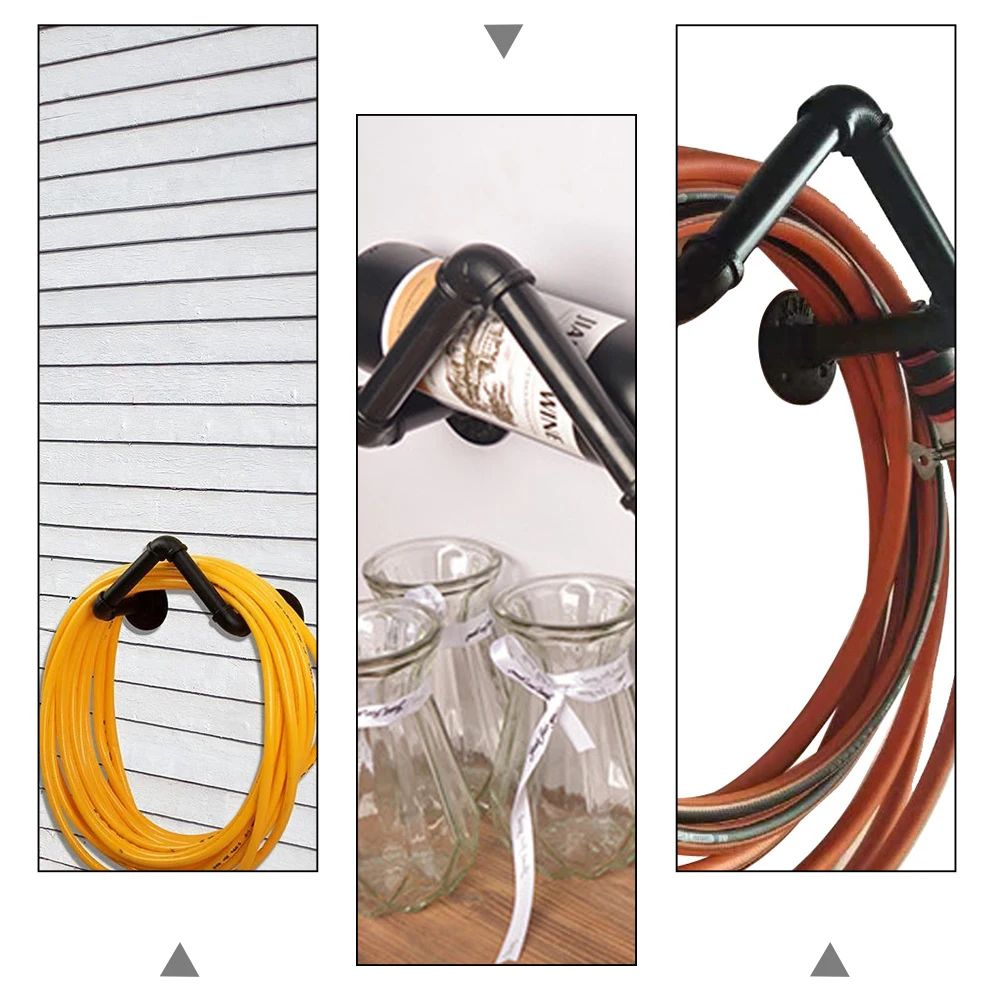 

1pc American Style Iron Craft Red Wine Rack Industrial Holder Strong Storage Rack For Kitchen Bar Cafe Decor (Black)