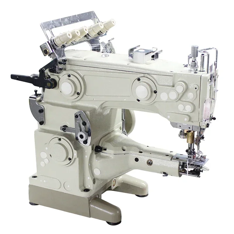 Barrel Type Three-needle Five-thread Tension Sewing Crane Crane Automatic Thread Cutting Sewing Machine Lengthened Type