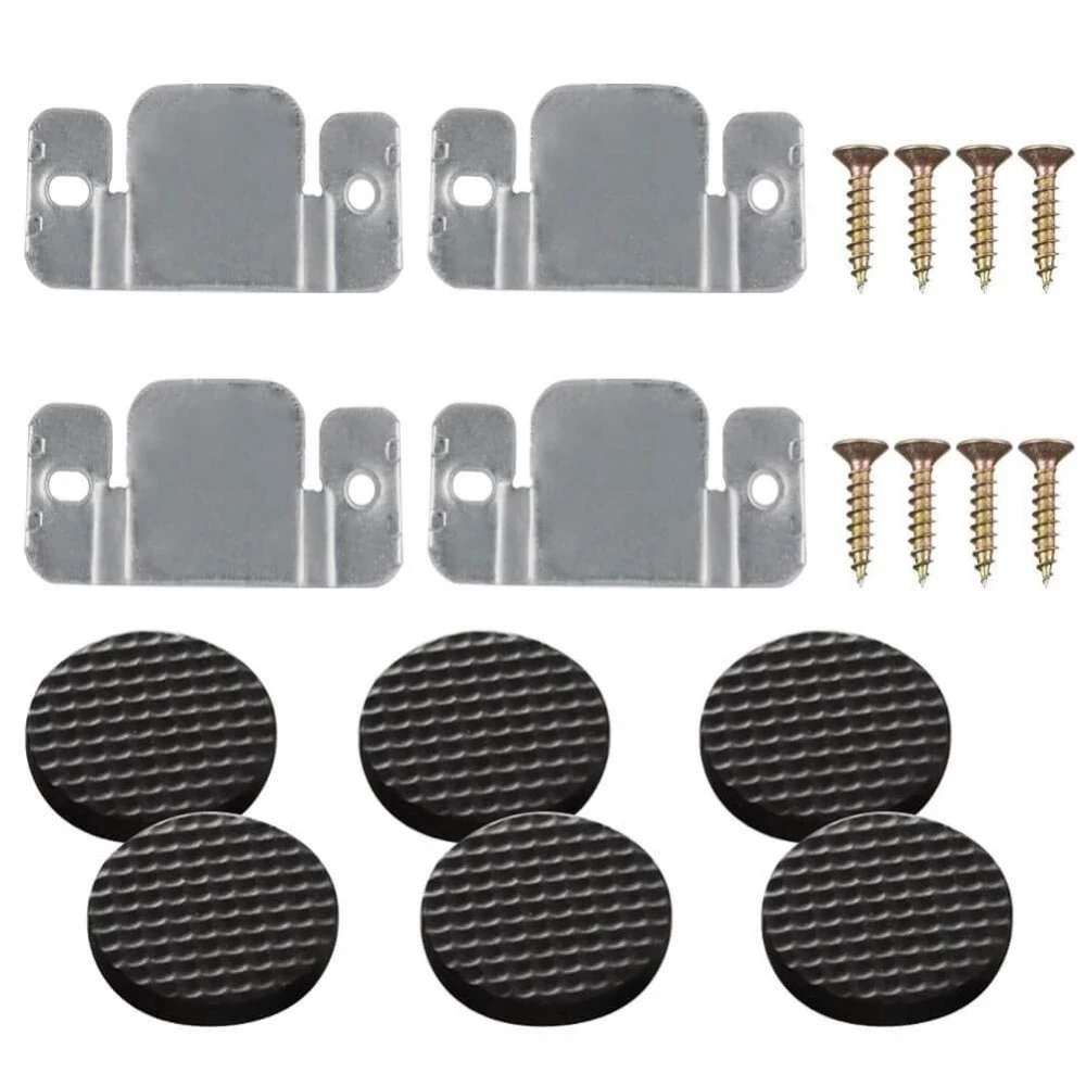 4 Pack Sectional Sofa Connector Couch Furniture Interlocking Software Bracket with Screws and 12Pcs Furniture Pads