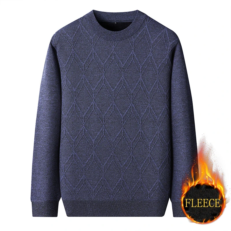 

Man Pulliver New 2025 Autumn Winter Solid Color Comfortable And Casual Soft Thickened Sweater With Added Velvet Sweater