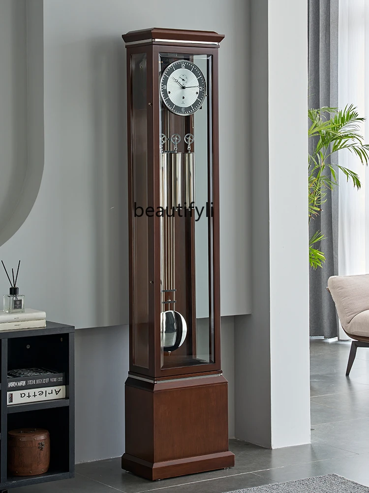 German Hermle Living Room Light Luxury the Grandfather Clock Modern Minimalist Machinery Pendulum Clock American Clock