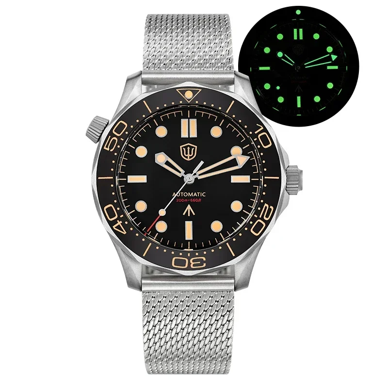 Watchdives WD007 NTTD Titanium Dive Watch NH35 Automatic Domed Sapphire Crystal C3 Super Luminous 100m Waterproof Wristwatch