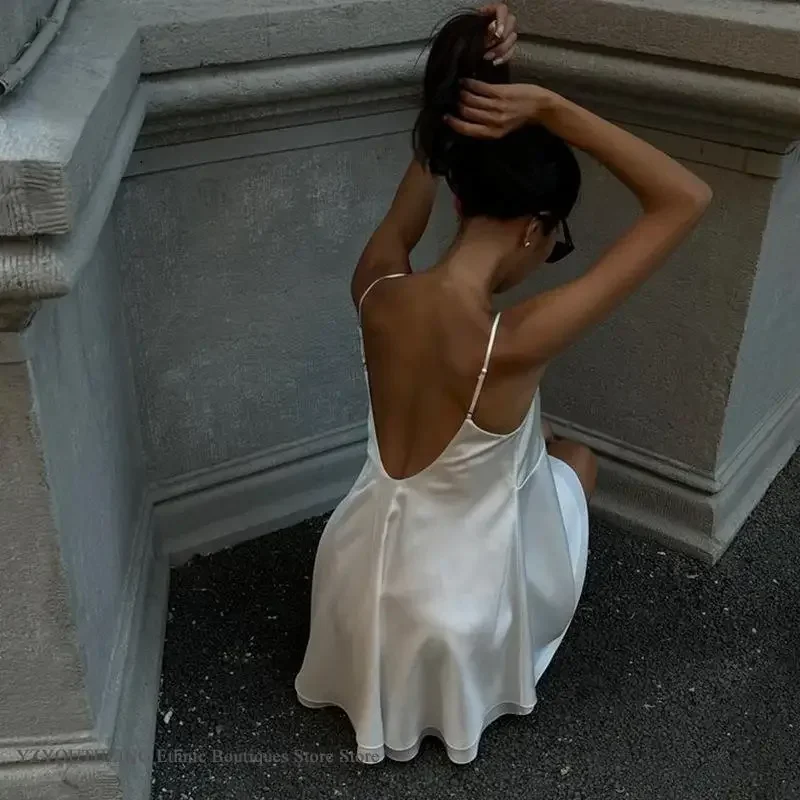 

Sexy Backless Nightgown Intimate Lingerie Fashion Suspender Nightdress Home Dressing Gown Summer New Satin Sleepwear Nighty