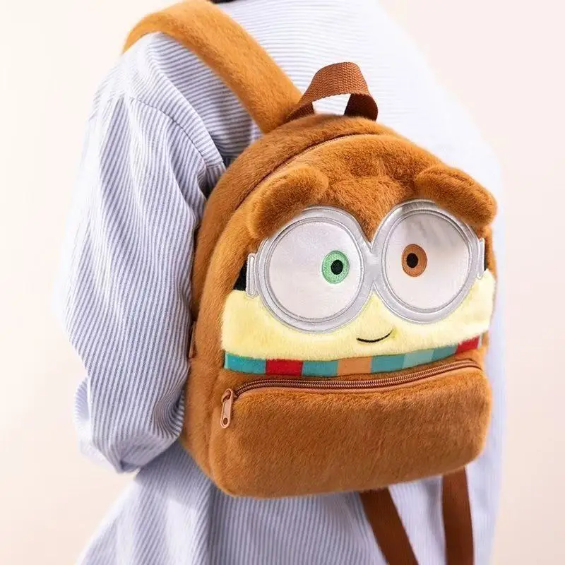 

Minions movie animation cartoon cute plush toy backpack kawaii kindergarten student storage double-shoulder bag wholesale