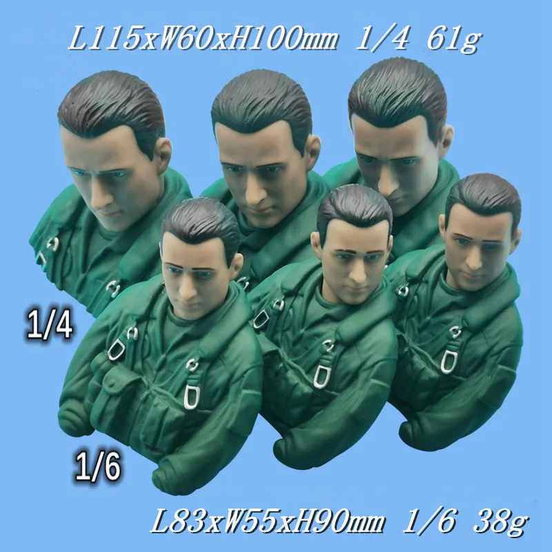 1 pz 1/4 1/6 scala Jet Pilots figure modello giocattolo per accessori per aerei RC Hobby colore verde testa può girare a sinistra e a destra