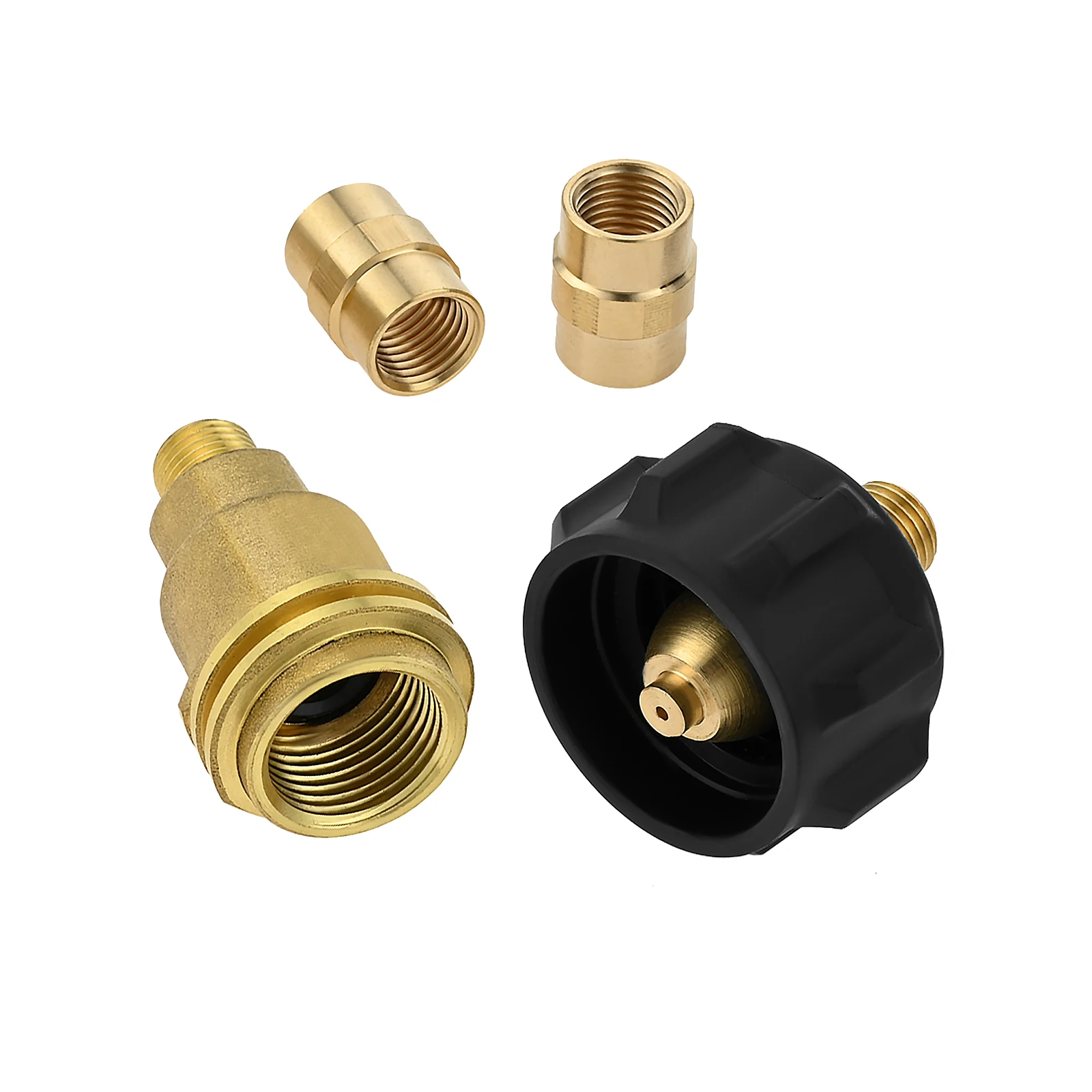 

4Pcs QCC1 Nut Propane Gas Fitting Adapter with 1/4" NPT Male Pipe Thread Connector x1/4'' Male NPT 1/4" x 1/4" NPT Female Pipe
