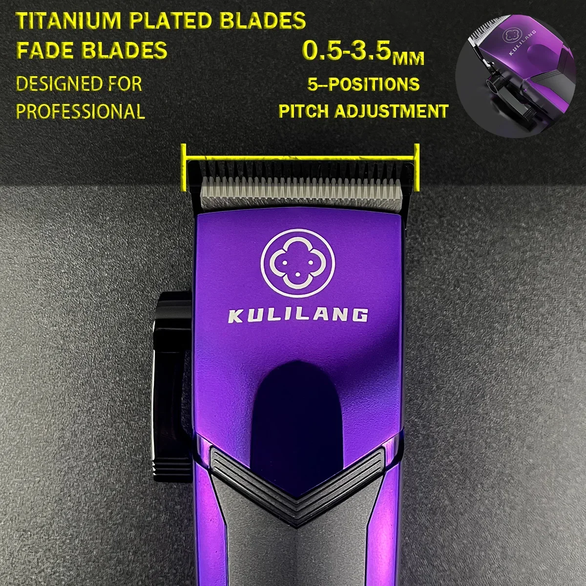 KULILANG R77F R55F R11F Professional Barber Gradient Electric Hair Clipper Titanium Plated FADE Blade 7200rpm Hair Salon Trimmer image 3