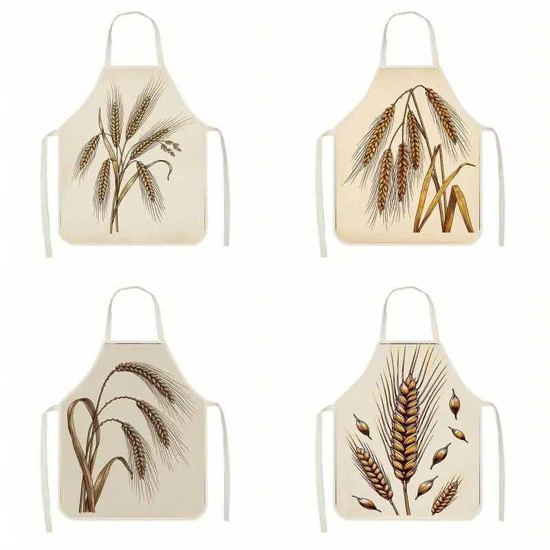 

Vintage Wheat Aprons Linen Apron, Suitable For Kitchen Cooking, Parent-Child Interaction, Painting And Other Scenarios