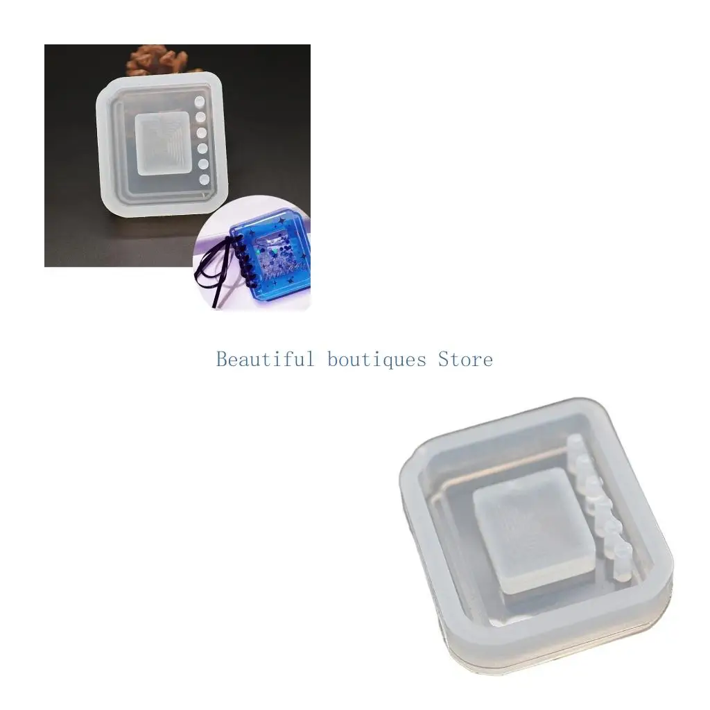 

U4LF Notepad Shaker Molds DIY Quicksand Epoxy Casting Silicone Mold Notebook Jewelry Shaker Mold for Pendant Decoration Craft