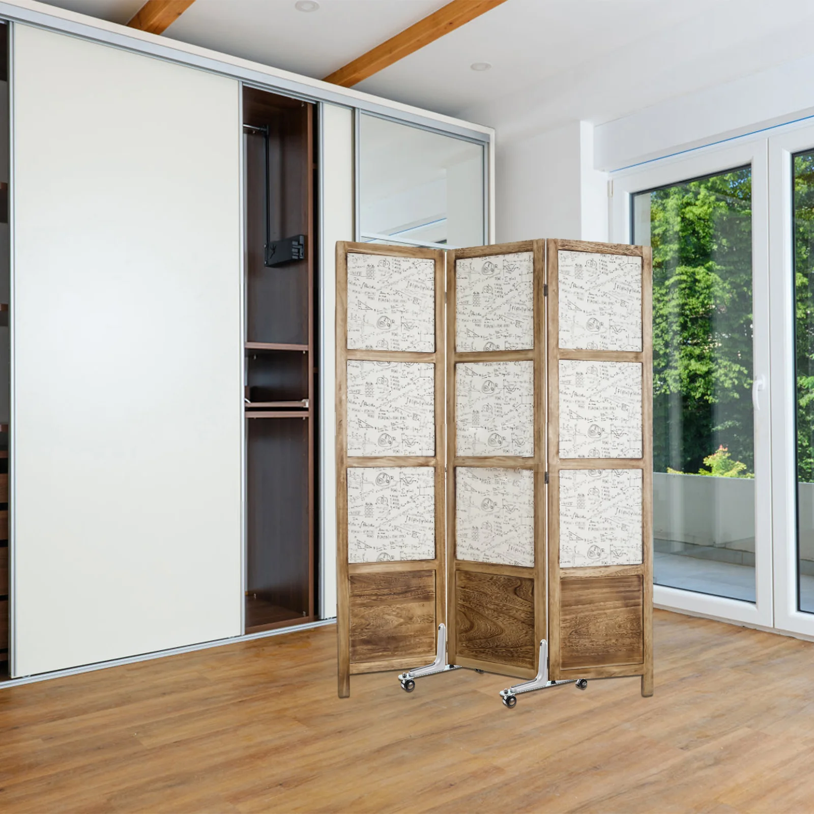 

Metal Room Divider Base Heavy Duty Wear Resistant Stand For Folding Screens Partitions With Wheels Stabilizer Feet Home