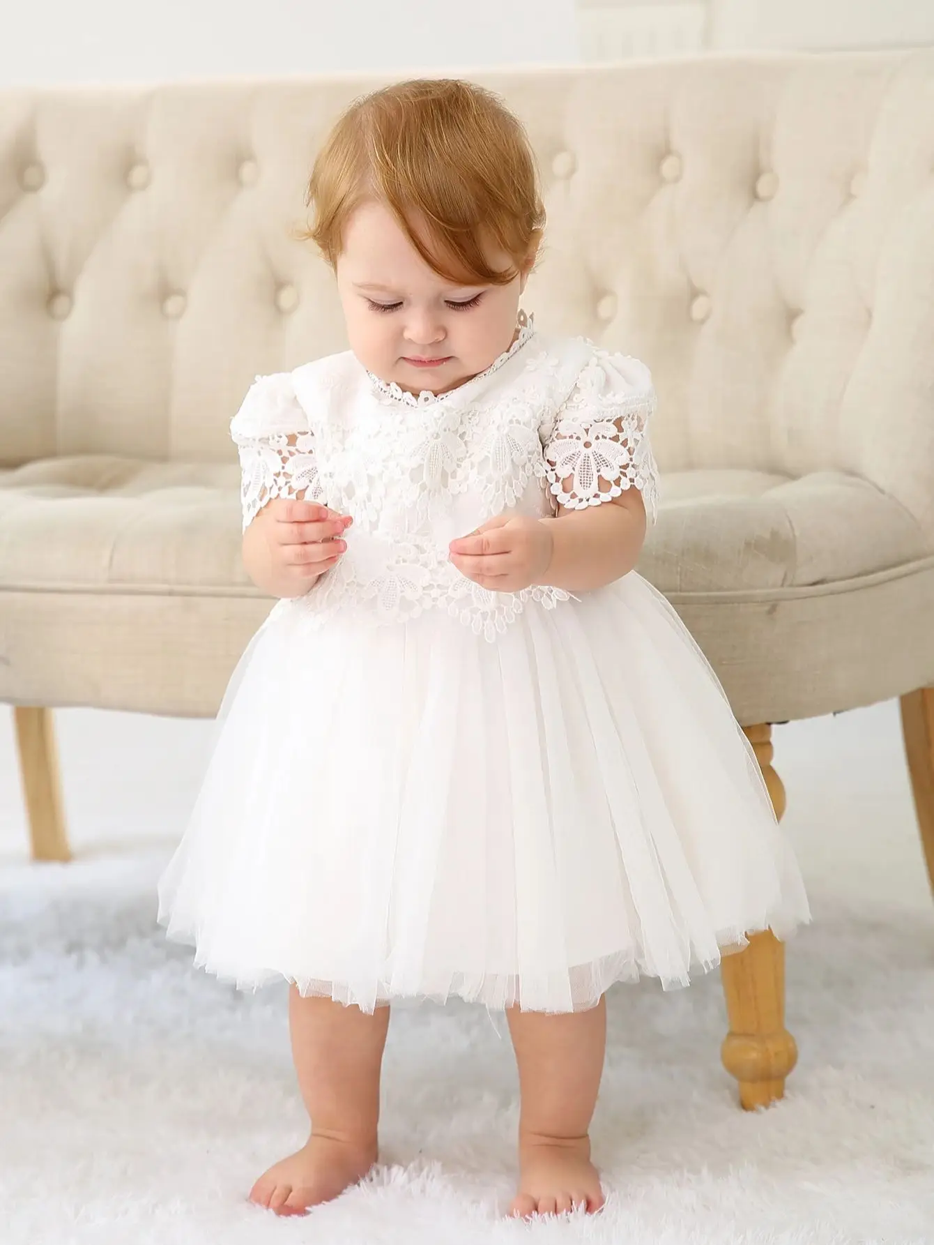 Wholesale Christening Gowns Baby Christening Dress Birthday Outfit for Baby Girls 3 Months Baby Dress