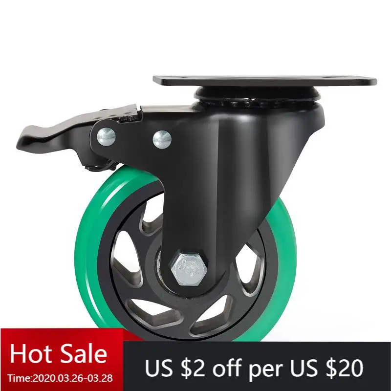 

1pcs 5 inch Heavy-duty Industrial Caster - Medium-duty Ventilated Swivel Wheel With Brake, High Load Capacity & Wear-resistant
