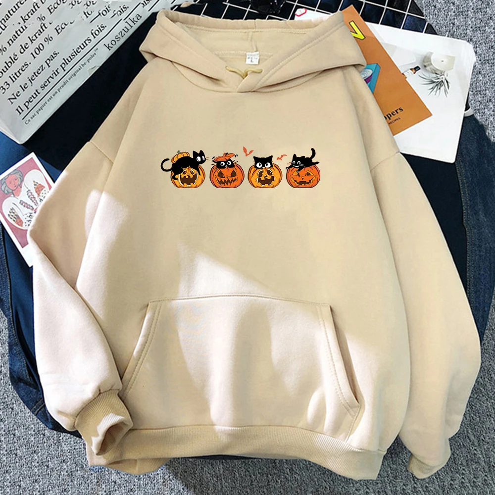 Halloween Hoodie Women Funny Coffee Howdy Ghols Hoodies Unisex Autumn Winter Christmas Vintage Pumpkin Cat Pullovers Sweatshirts