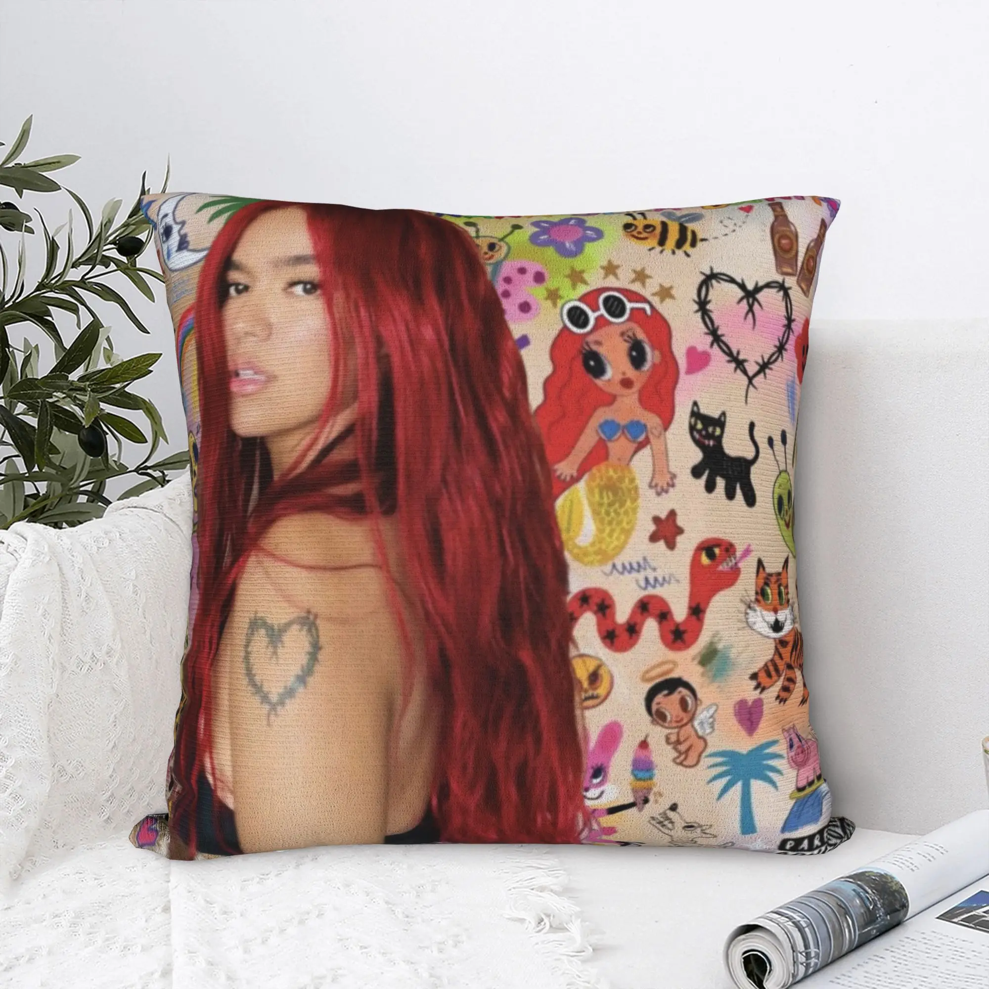 Karol G Manana Sera Bonito Pillowcase Soft Polyester Cushion Cover Decor Music Pillow Case Cover Home Square 45*45cm