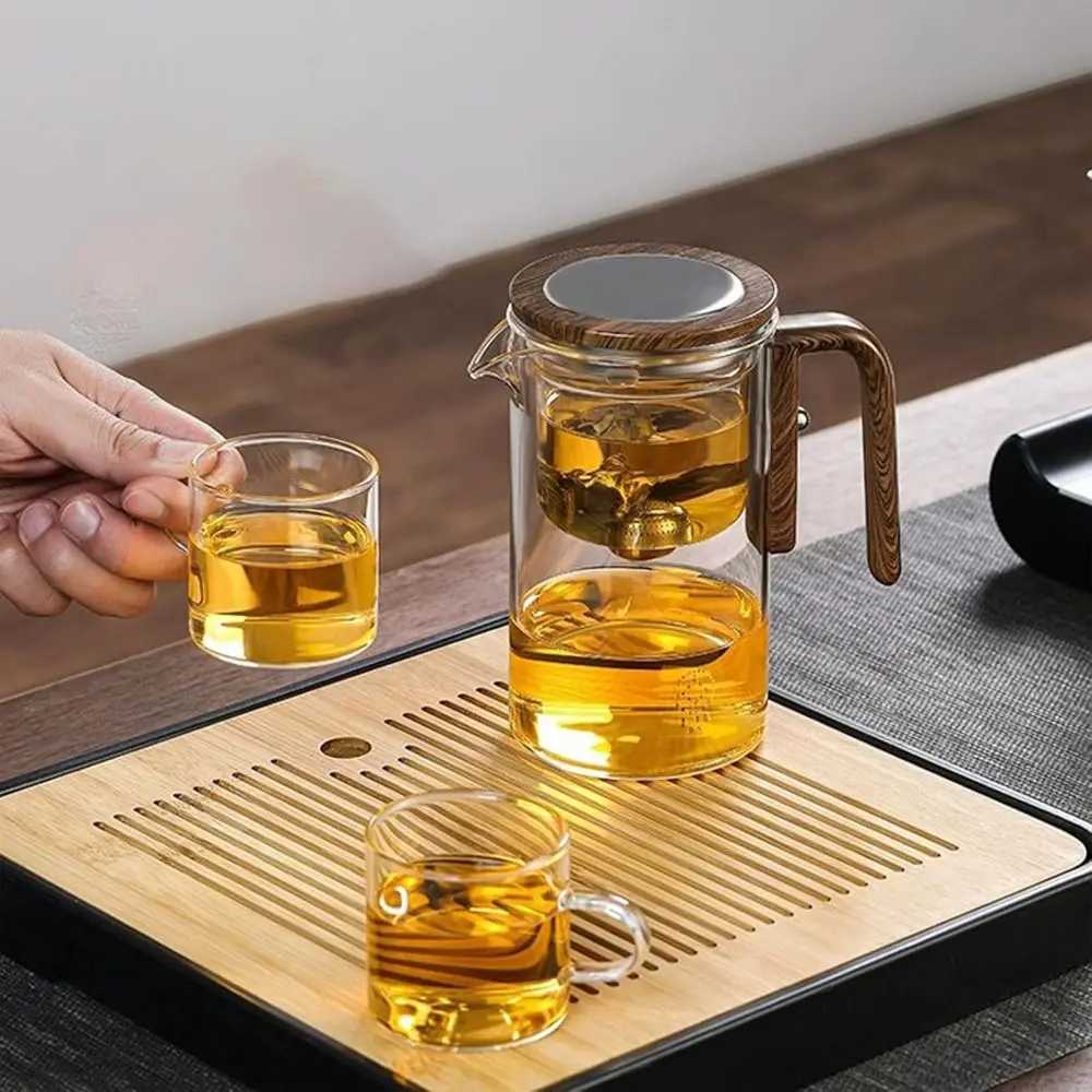 New Small Waist Teapot Magnetic Filtration Glass Automatic Tea Pot White Grey Automatic Separation Separation Teapot Leisure