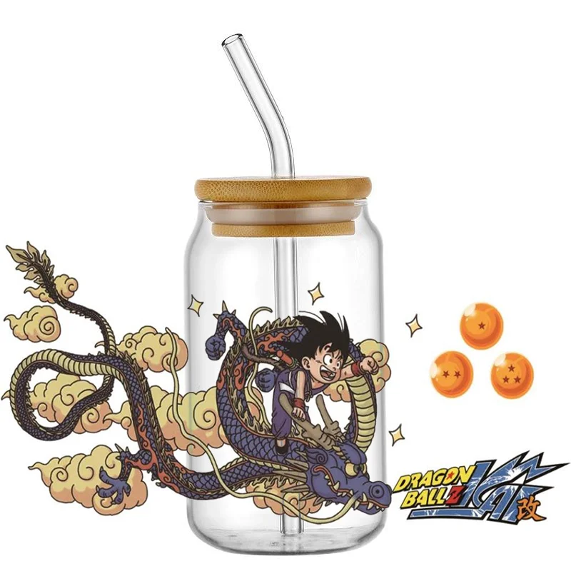 Custom 16oz Dragonball character design UV Dtf Sticker Label Plastisol For DIY Glass Mug Bottle image 3