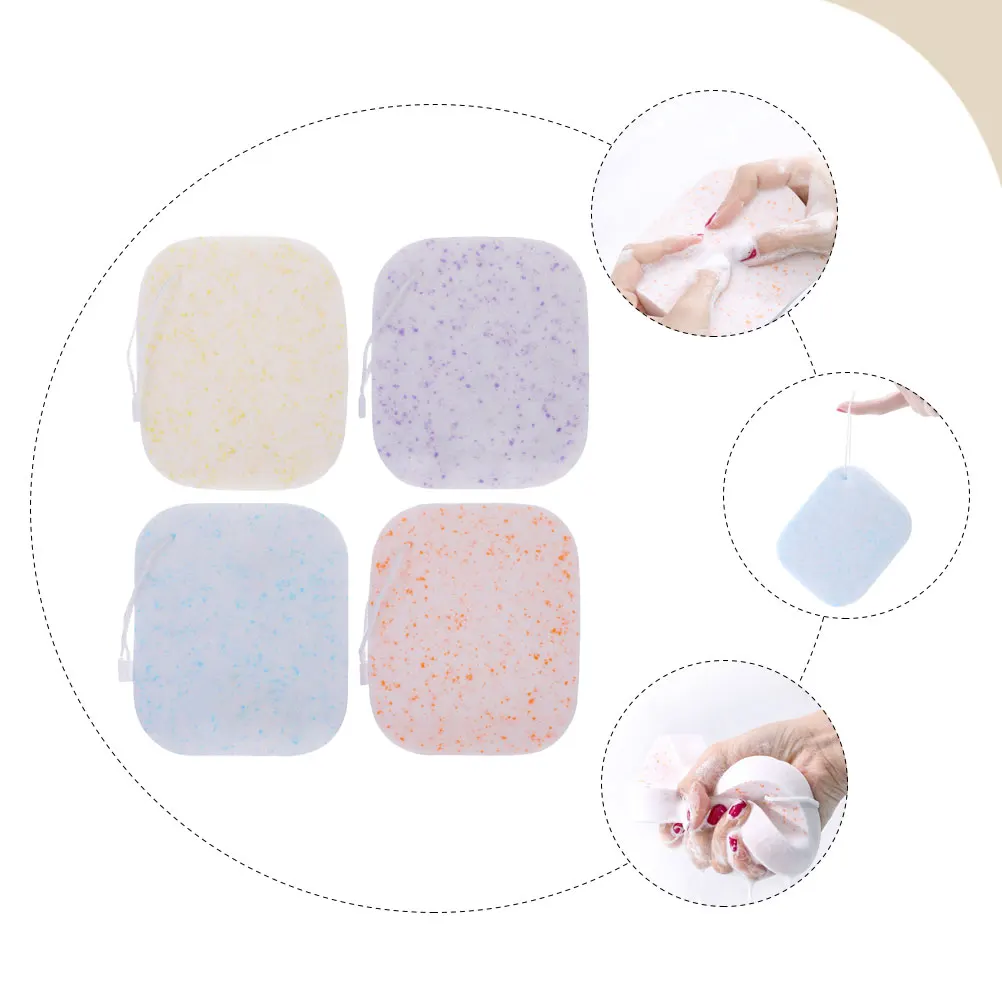 4pcs Face Washing Sponges Portable Facial Sponge For Sensitive Skin Cleansing Makeup Removal Reusable Travel Face Scrubber