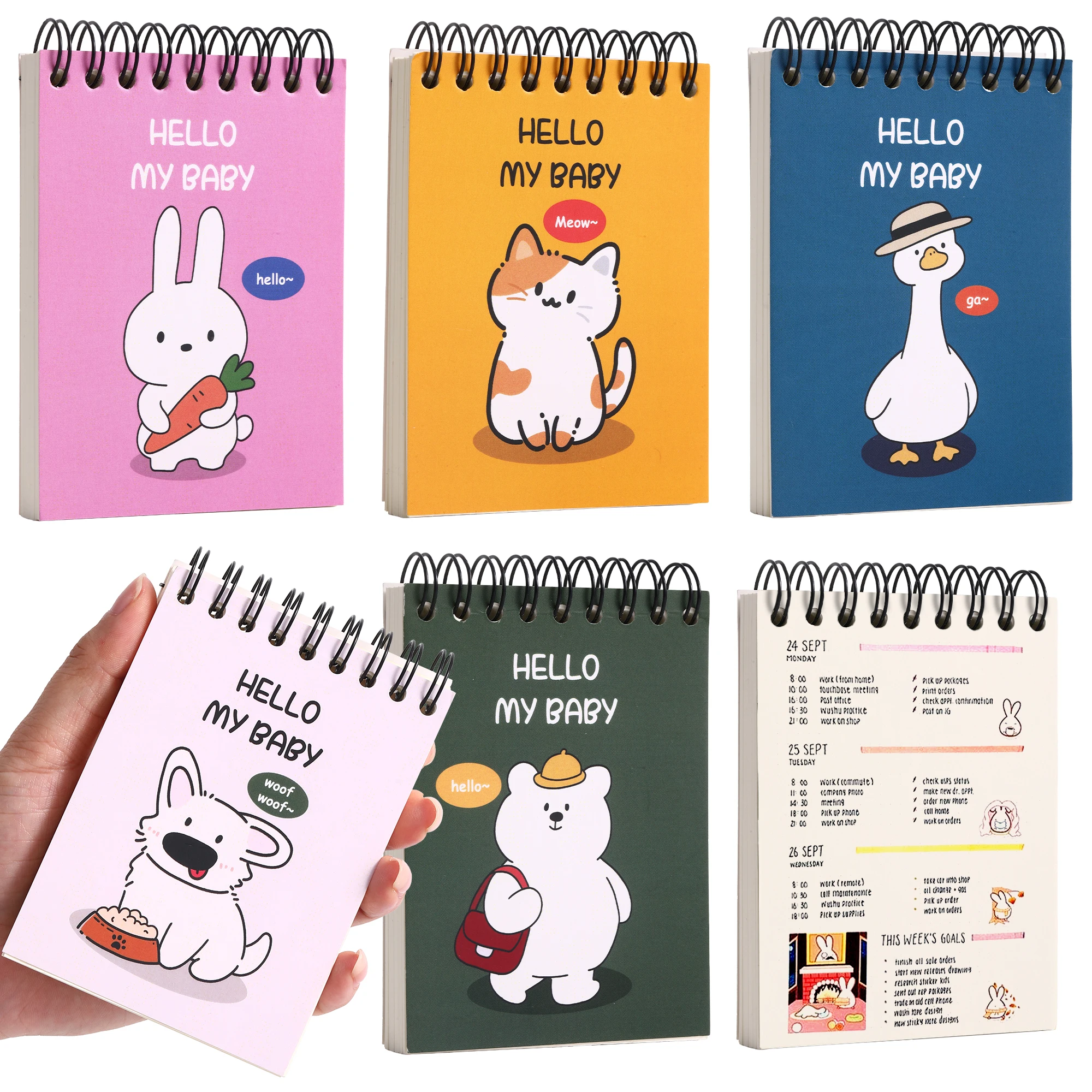 Taschennotizbuch 4,3 x 3,1 Zoll, Set Mini-Spiralnotizbücher, Pflegebuch, perfekt für Arbeit, Schule, Büro, Krankenschwestern, Reisen