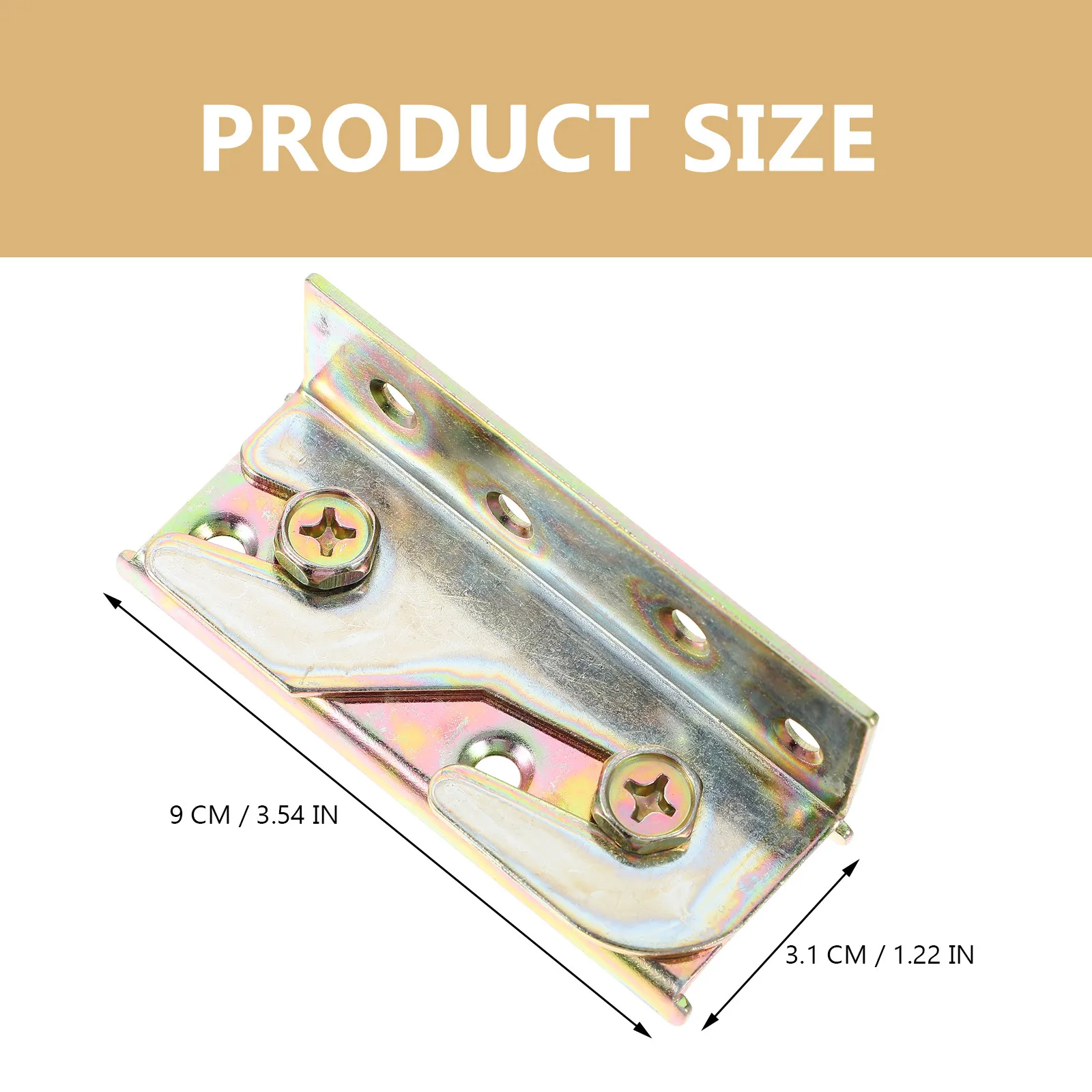 4Pcs Bed Rail Bracket Snap Connectors Thickened Yellow Zinc Plated Rust Proof Furniture Fast Assembly Disassembly