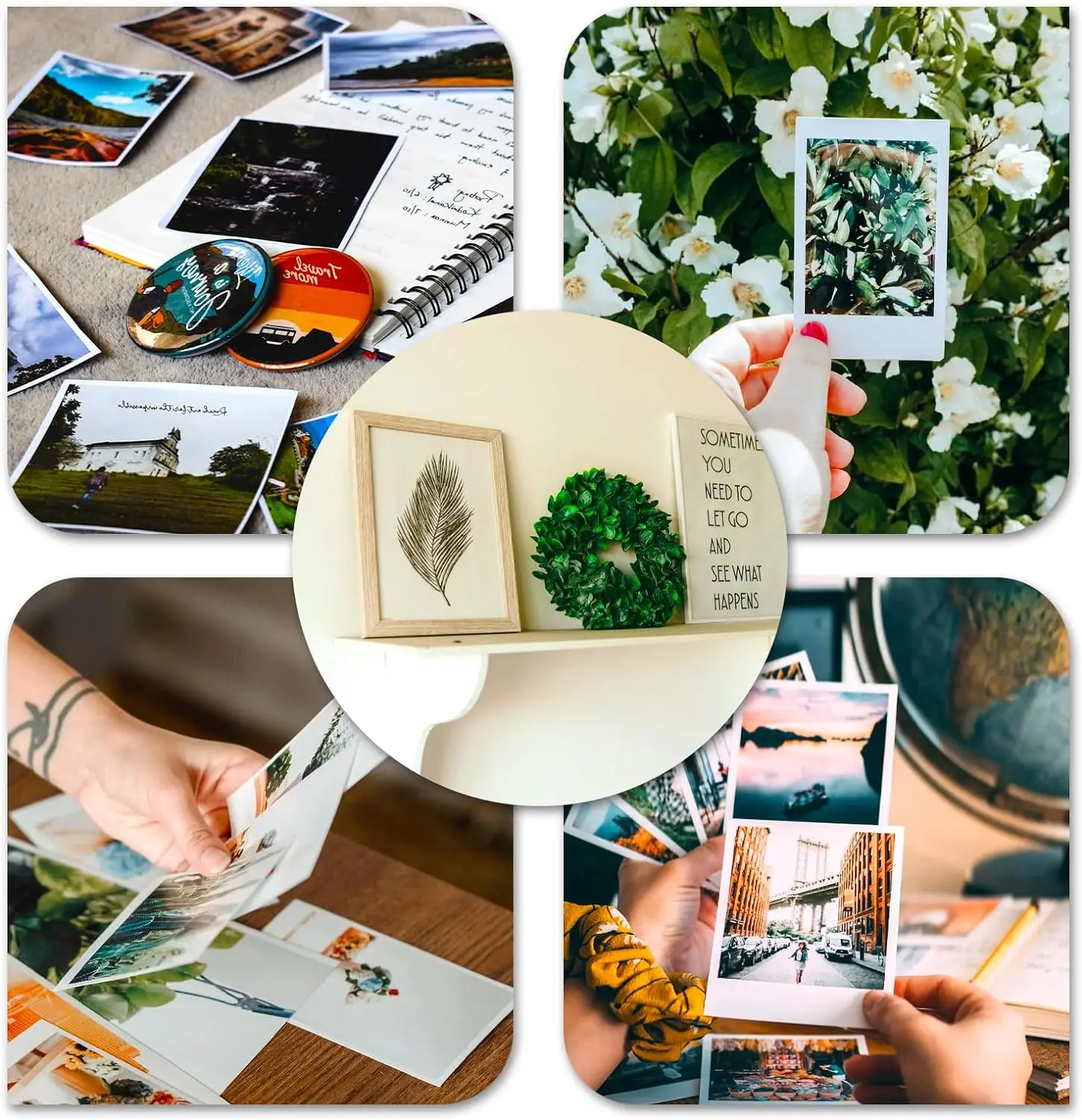 HUSPER 100/20 Sheets Glossy Inkjet Photo Paper 180Gsm 3R/4R/5R/A4 Single-Sided Inkjet Compatible Home Office Use with Grey Back