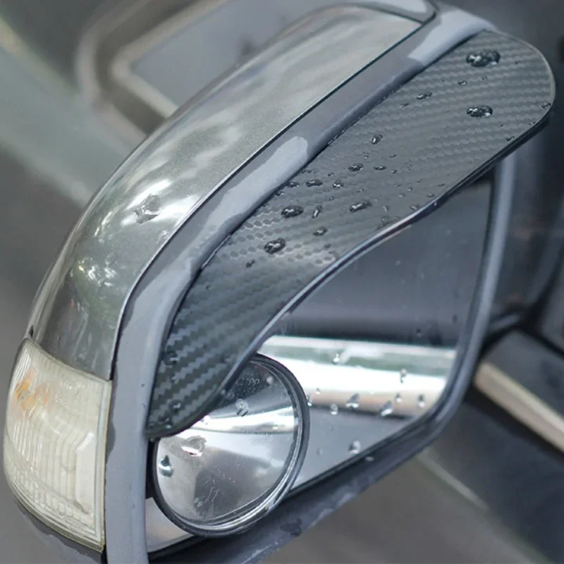 CarRearView Mirror Rain Cover Carbon Fiber Fabric RearView Mirror Universal Reflector Rain Cover Prevents Water Affecting Vision