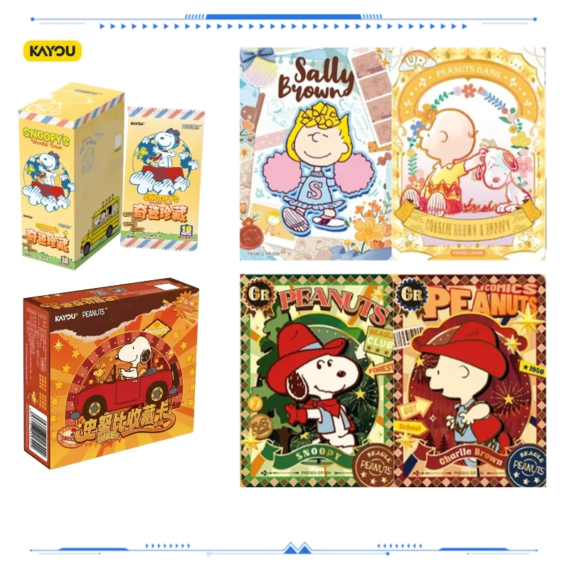 

KAYOU Snoopy Peanuts Comics Official Trading Cards Buddy Pack Vol.1 Mystery Box Toys Holiday Birthday Gifts for Boys Girls