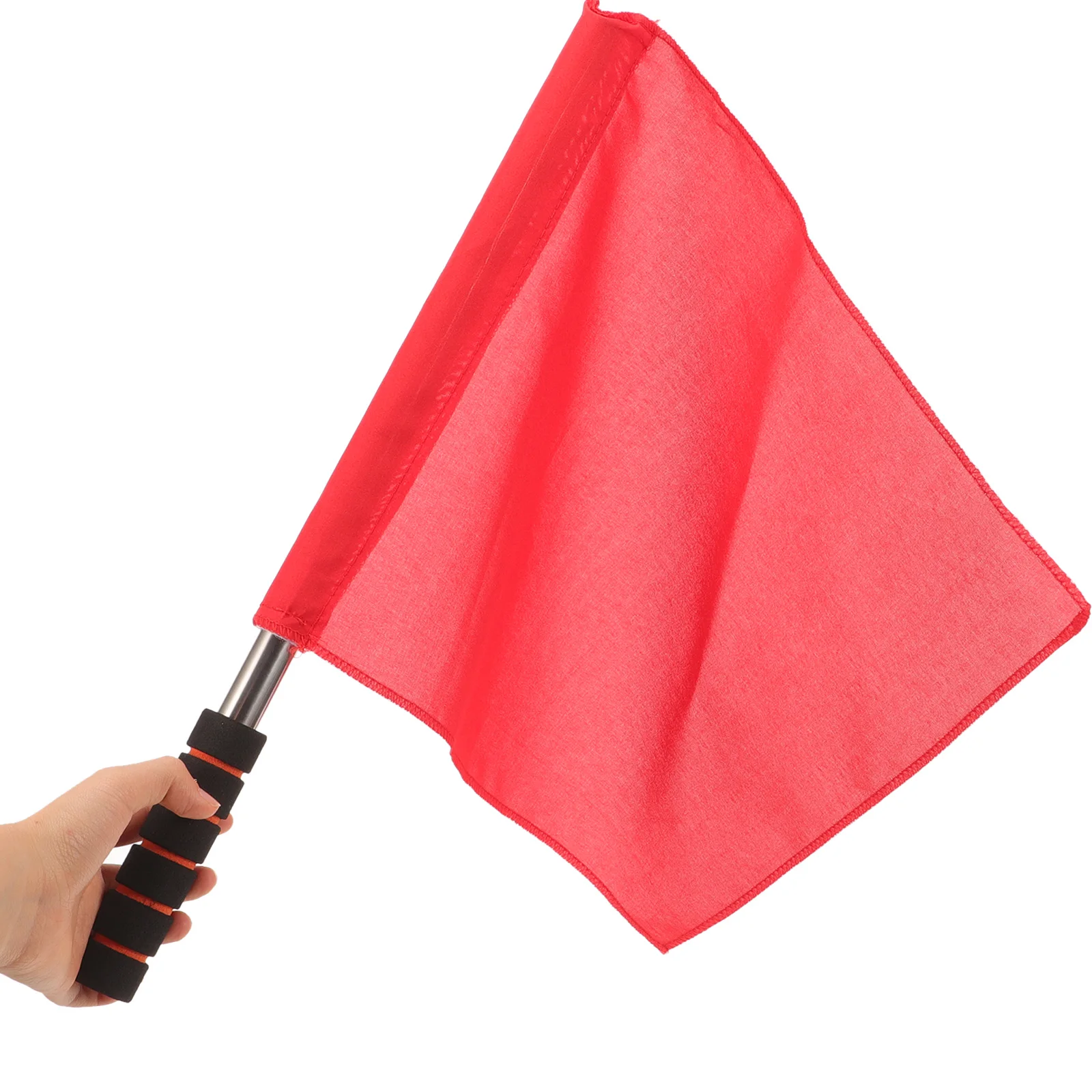 

2Pcs Handheld Referee Flags Strong Structure Non-Slip Grip for Soccer Football Racing Conducting Sports Games
