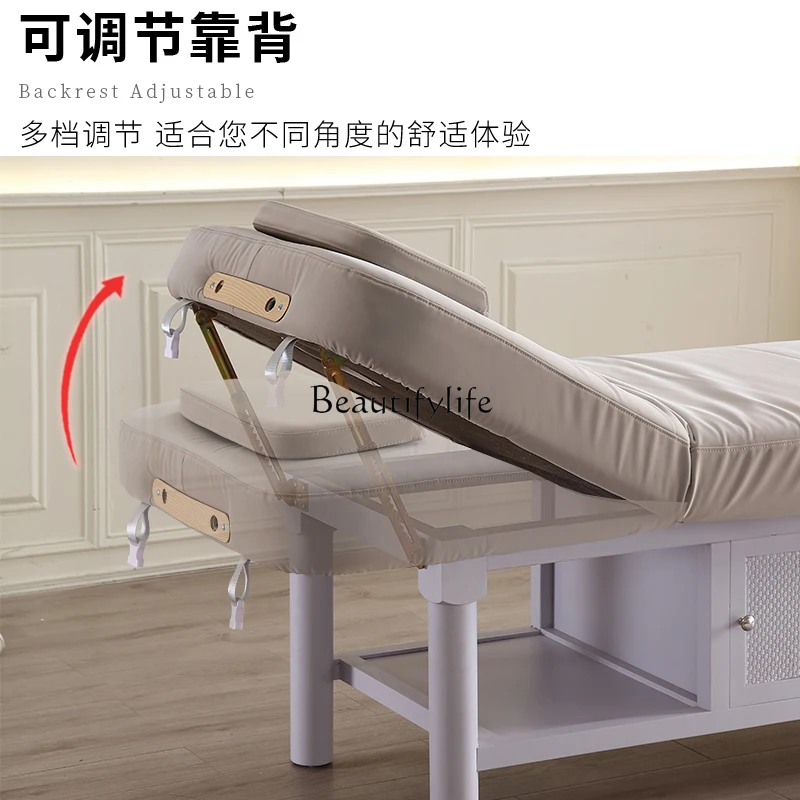 Solid Wood Latex for Beauty Salon Medical Massage Physiotherapy Bed with Hole Tattoo Couch