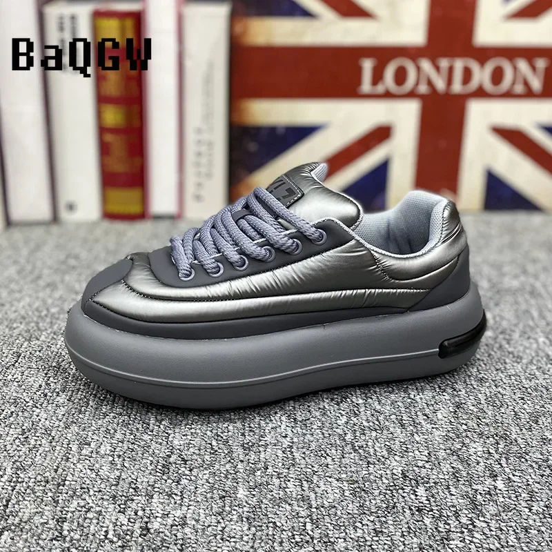 Designer Chunky Sneaker moda uomo scarpe da corsa moda Casual in pelle microfibra tomaia aumentata scarpe con plateau interno