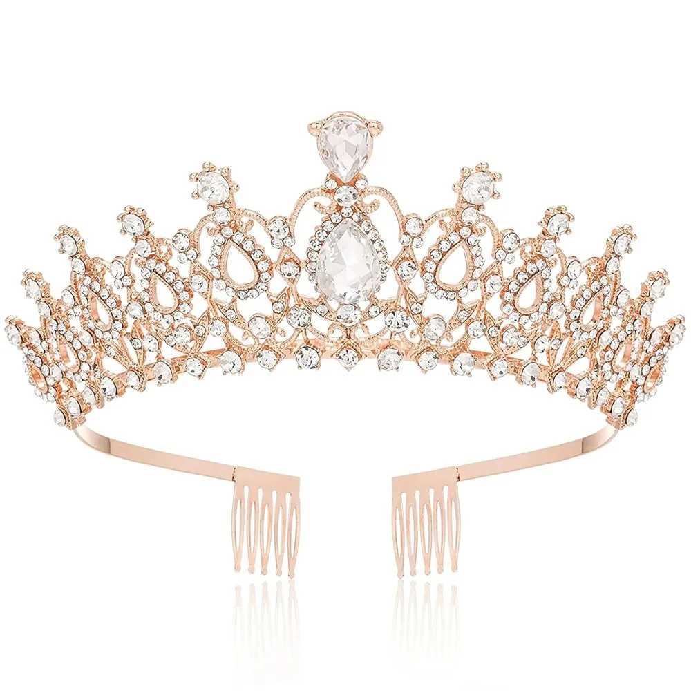 

Tiara Crown for Women, Headband Hair Accessories for Birthday Wedding Party Costume Rose