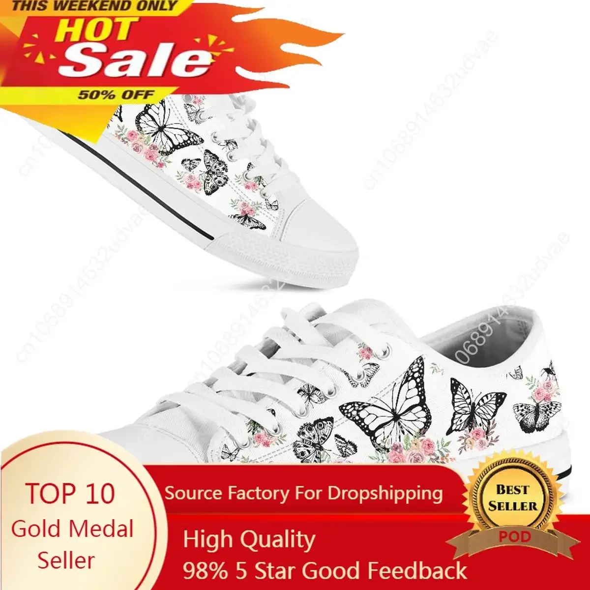 

Women Breathable Shoes New Light Lace Up Flat Ladies Sketch Butterfly Casual Shoes White Canvas Sneakers