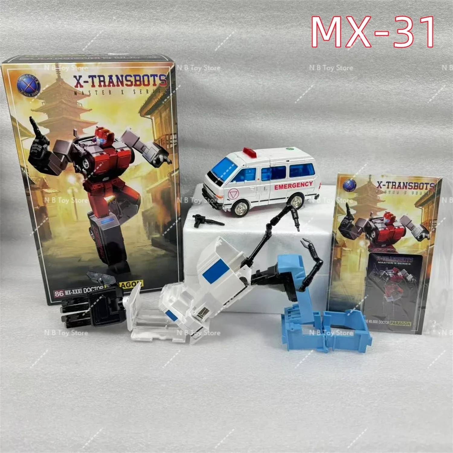 【ในสต็อกแล้ว】 X-Transbot Transformion MX-31 MX31 Defensor First Aid G1 หุ่นยนต์ Action Figure ของเล่นพร้อมกล่อง